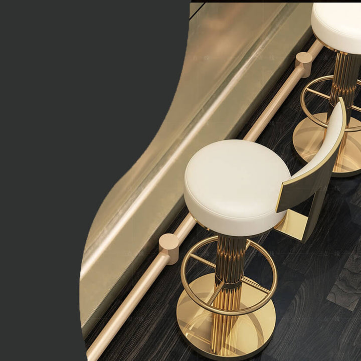 Top view of Luxury Tina bar stool in elegant Australian interior – plush cushioned seat with sleek, modern design