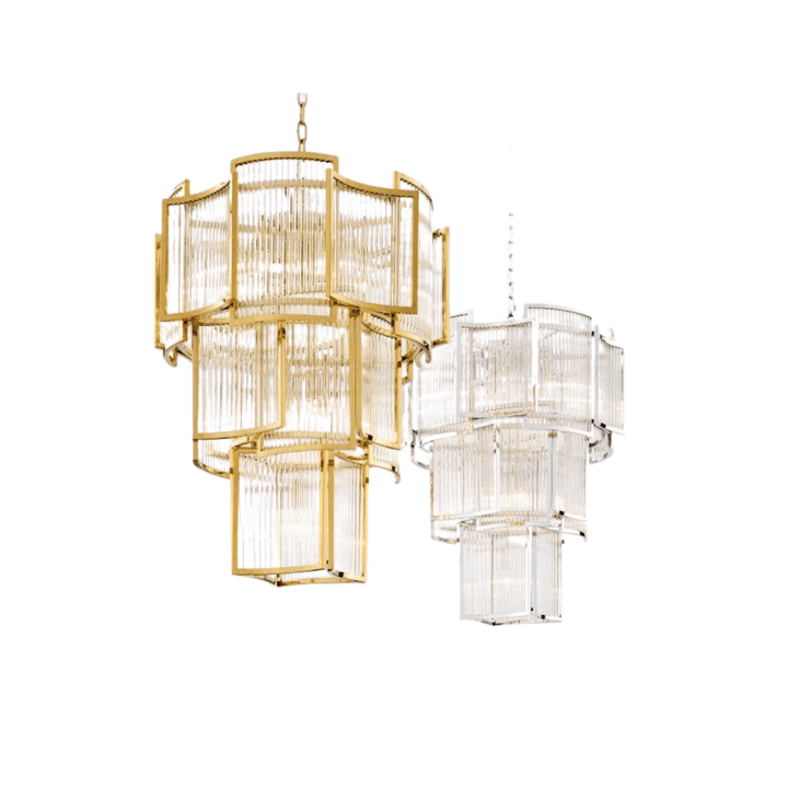 Maddox chrome ceiling light in Australia with golden and white finish – modern and elegant design