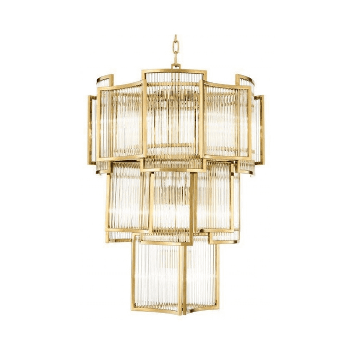 Front view of Maddox chrome ceiling light in Australia with golden accents – elegant and modern design