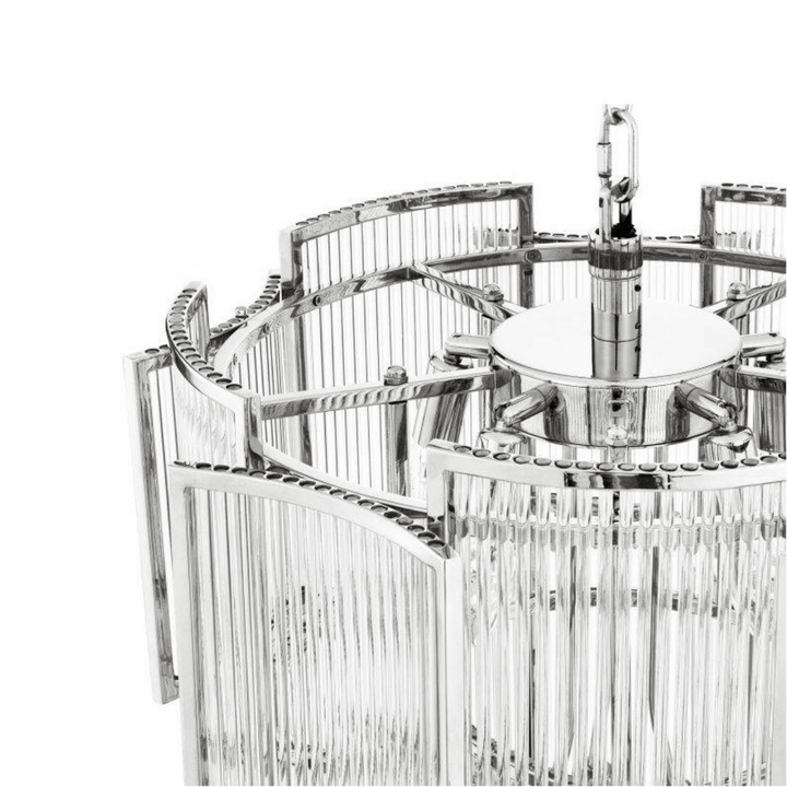 Upper side view of Maddox chrome ceiling light in Australia with white finish – modern and stylish design