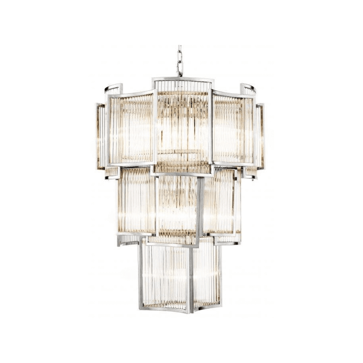 Front view of Maddox chrome ceiling light in Australia with white finish – sleek and contemporary design