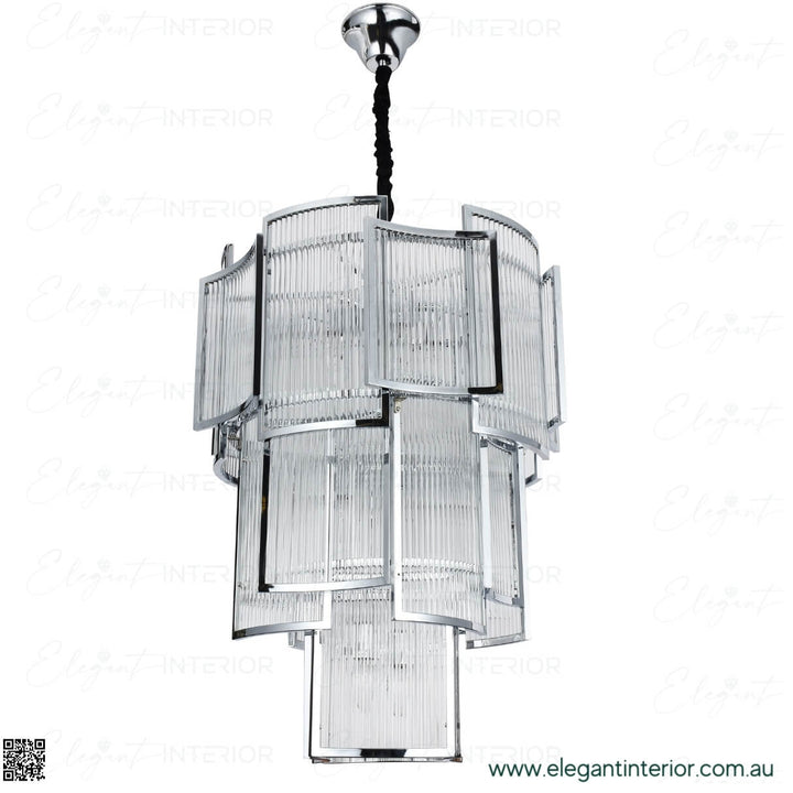View of Maddox chandelier – modern luxury lighting with chrome finish, elegant and sophisticated design