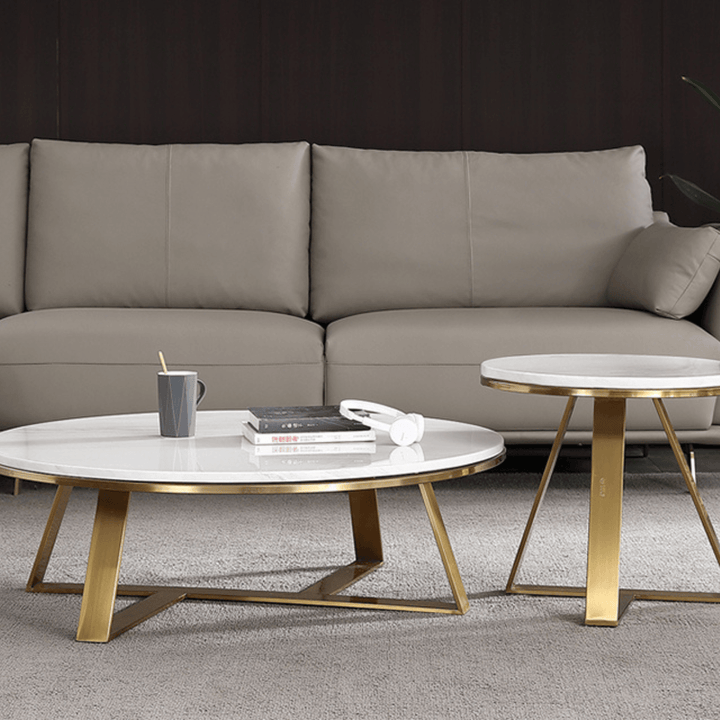Marble Top Coffee and Side Table in Australia – Living Room View of Elegant Furniture Set
