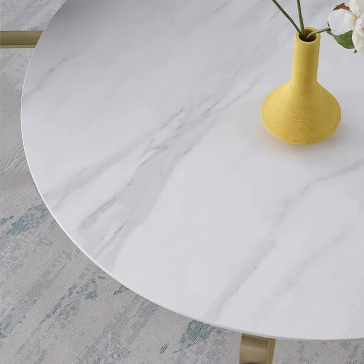 Top view of marble top coffee table in Australia – polished stone surface with elegant modern design