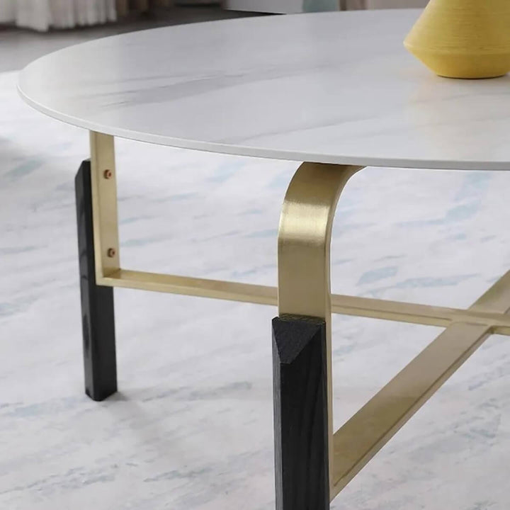 Detail view of marble top coffee table in Australia – close-up of polished stone surface and craftsmanship