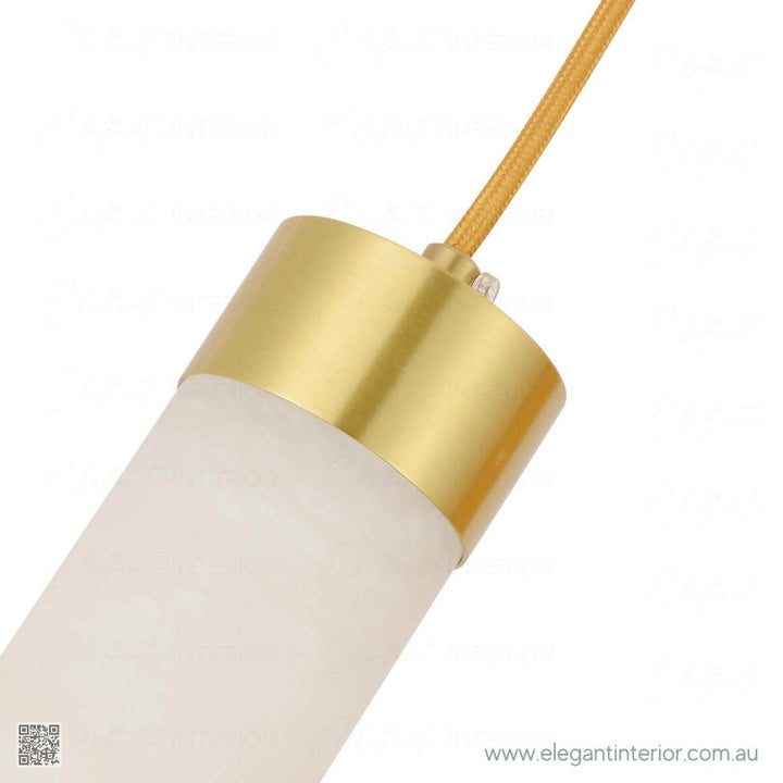 Detail view of Marmar pendant light holder, highlighting copper finish and sleek design