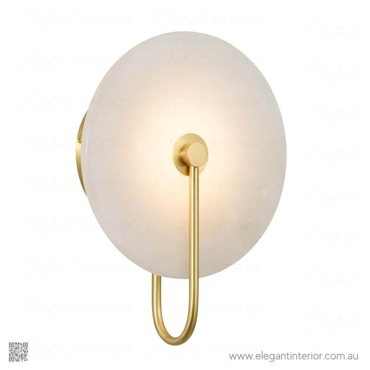 Side view of Marmar gold marble chandelier wall light, elegant design for modern interiors