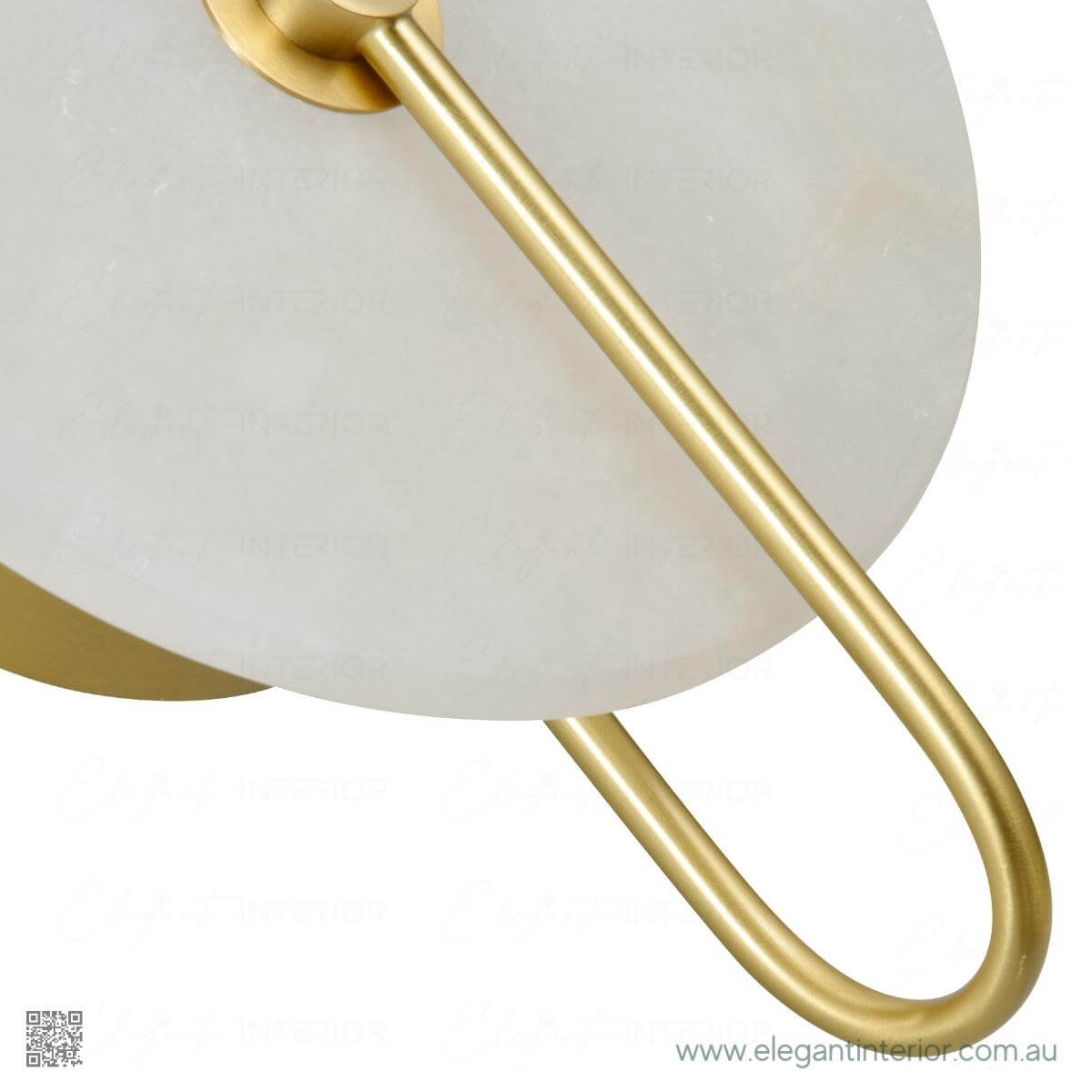 Lower view of Marmar gold marble chandelier wall light, showcasing elegant design details