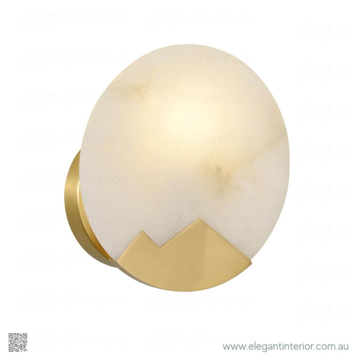 Front view of Marmar wall light marble chandelier in elegant Australian interior decor
