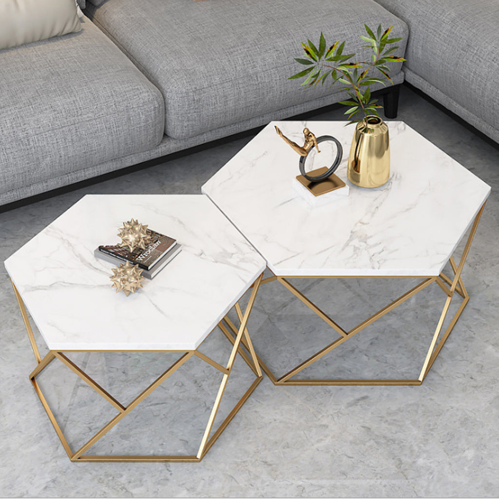 Top view of Memphis coffee table by Lux Decor in Australian living room – sleek modern design with smooth surface and refined edges