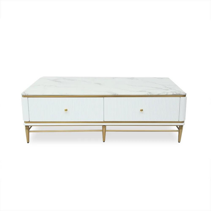 Front view of Mina coffee table in Australia, modern minimalist design with smooth finish