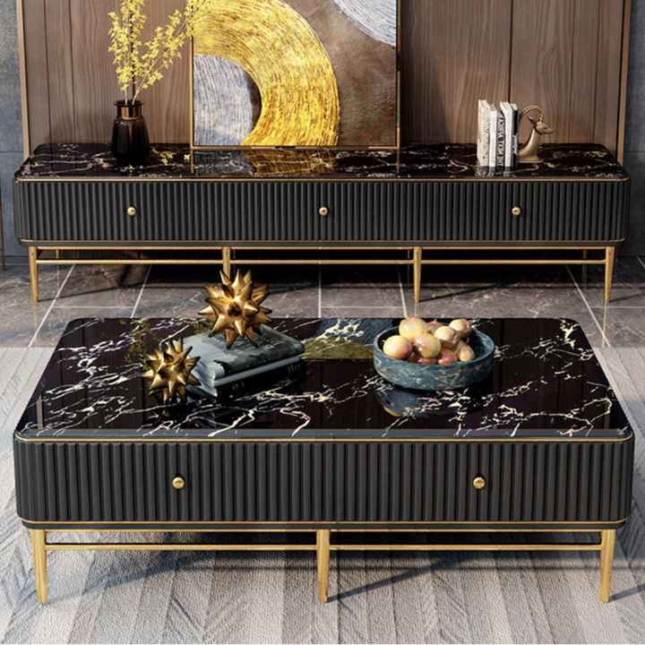 Front view of Mina coffee table in Australia, modern design with clean lines and smooth finish