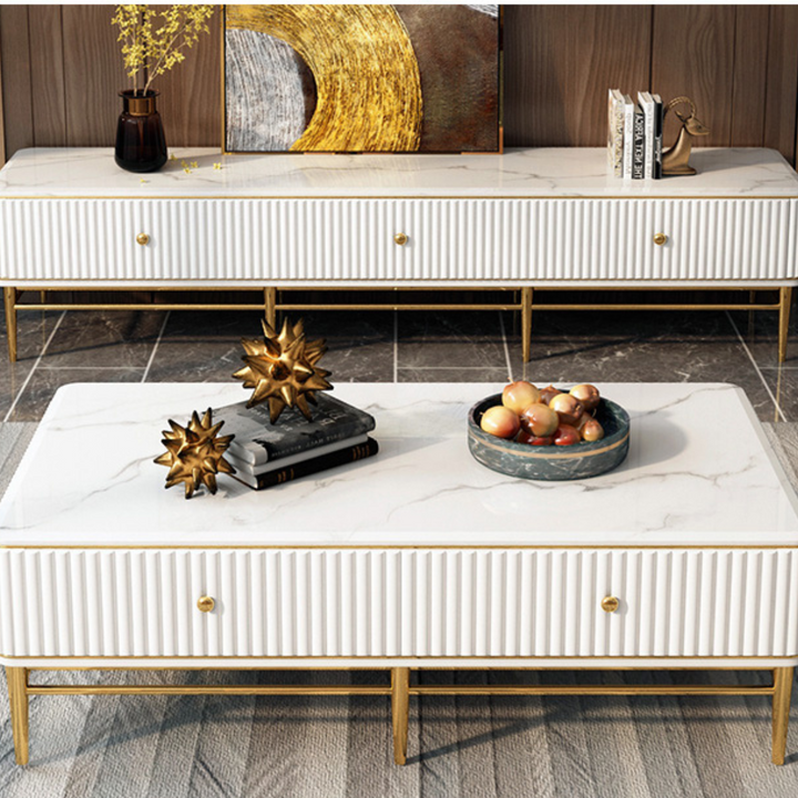 Front view of Mina coffee table in Australia, featuring modern minimalist design and smooth finish