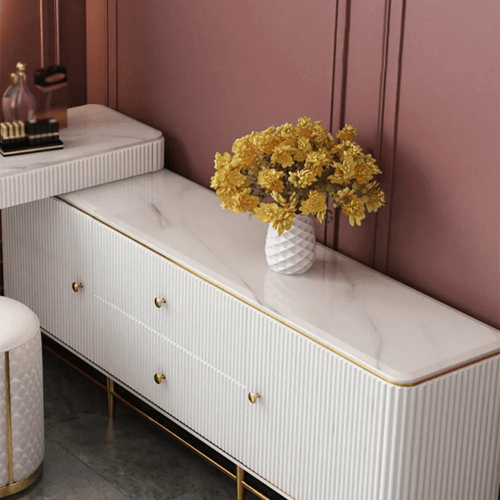 Mina White Makeup Table with LED Mirror (Stool not Included) 5