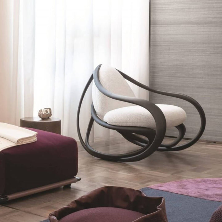 Side view of Move rocking chair in Australia showcasing sleek curves and ergonomic design