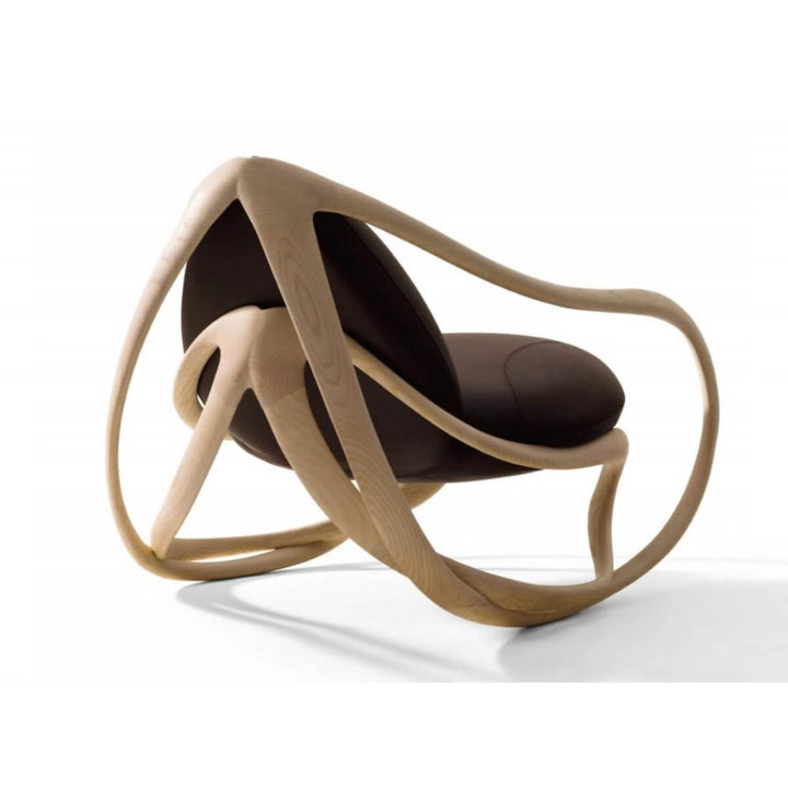 Back view of Move rocking chair in Australia showcasing elegant curves and modern craftsmanship
