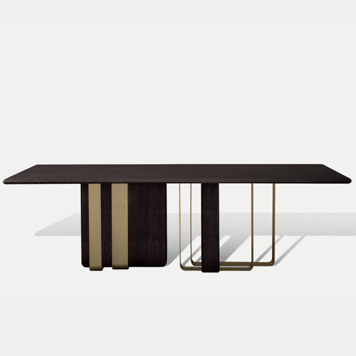 Front view of steel dining table in Australia, modern minimalist design with sturdy structure
