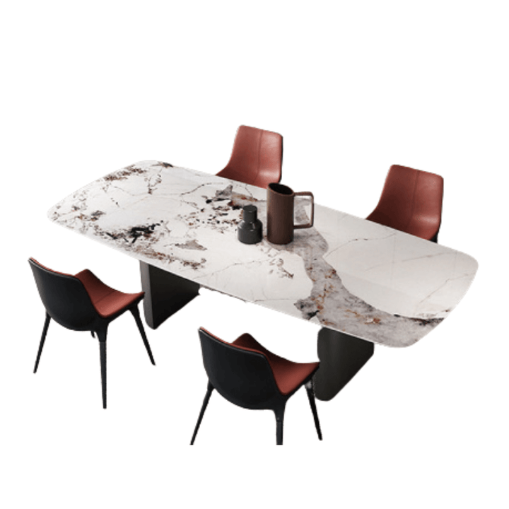 Top view of Opera dining table in Australia, highlighting sleek design and high-quality finish