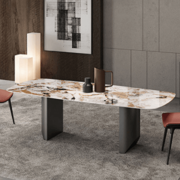 Front view of Opera dining table in Australia, modern design with elegant finish for dining