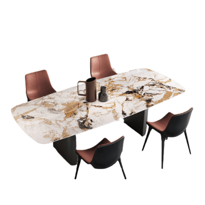 Top view of Opera dining table in Australia, showcasing sleek design and premium finish