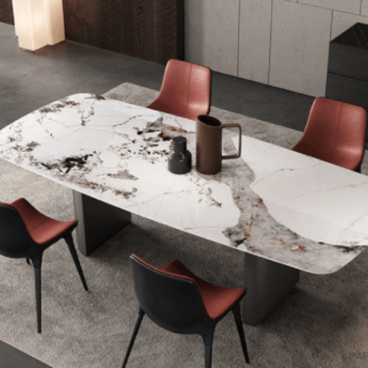 Top view of Opera dining table in Australia, featuring elegant design and smooth surface.