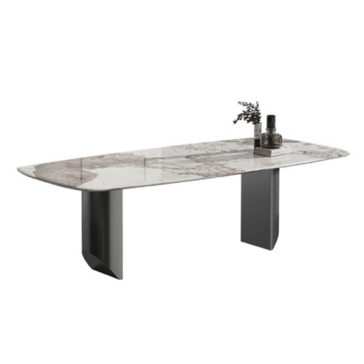 Side view of Opera dining table in Australia, showcasing modern design and sturdy construction