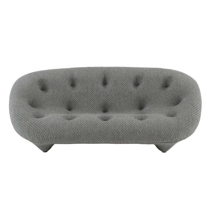 Front view of gray Ploum Medium Settee High Back in Australia showcasing sleek modern design