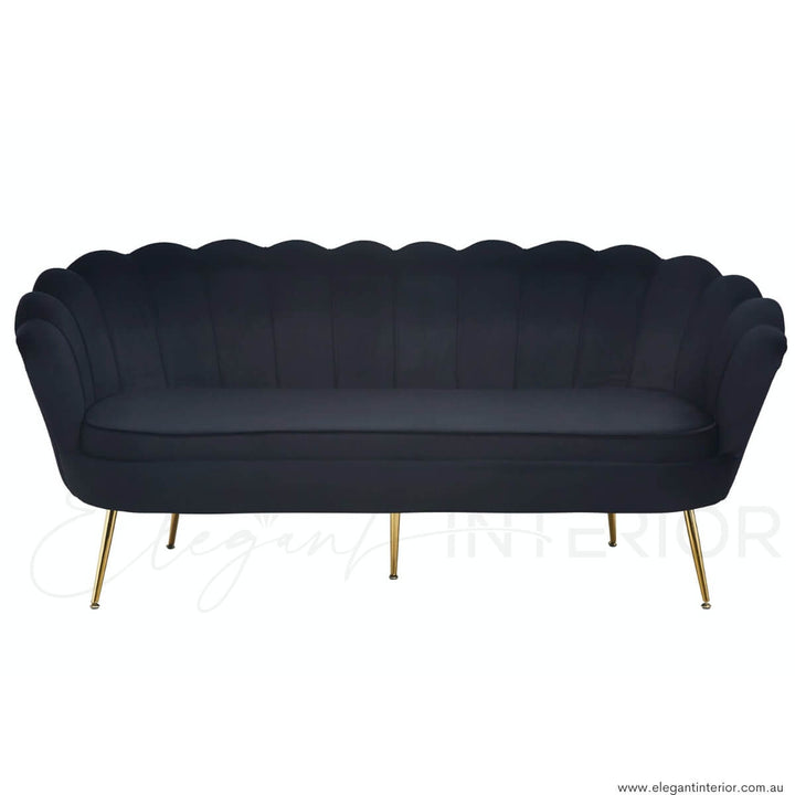 Rio 3-Seater Velvet Sofa – Front View of Elegant Interior Furniture in Australia