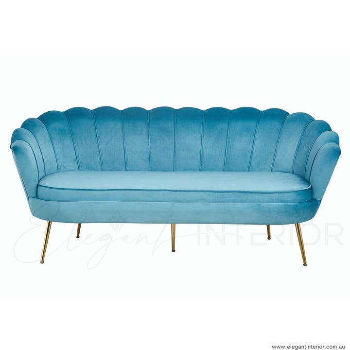 Rio 3-Seater Velvet Sofa – Front View of Elegant and Comfortable Interior Furniture in Australia