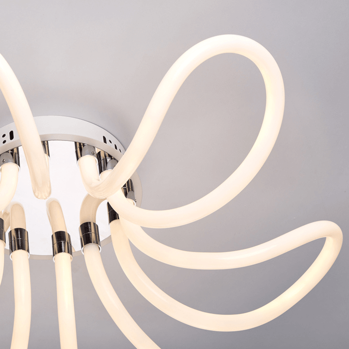 Partial detail view of Rio chandeliers with white light – sleek, modern design with elegant craftsmanship