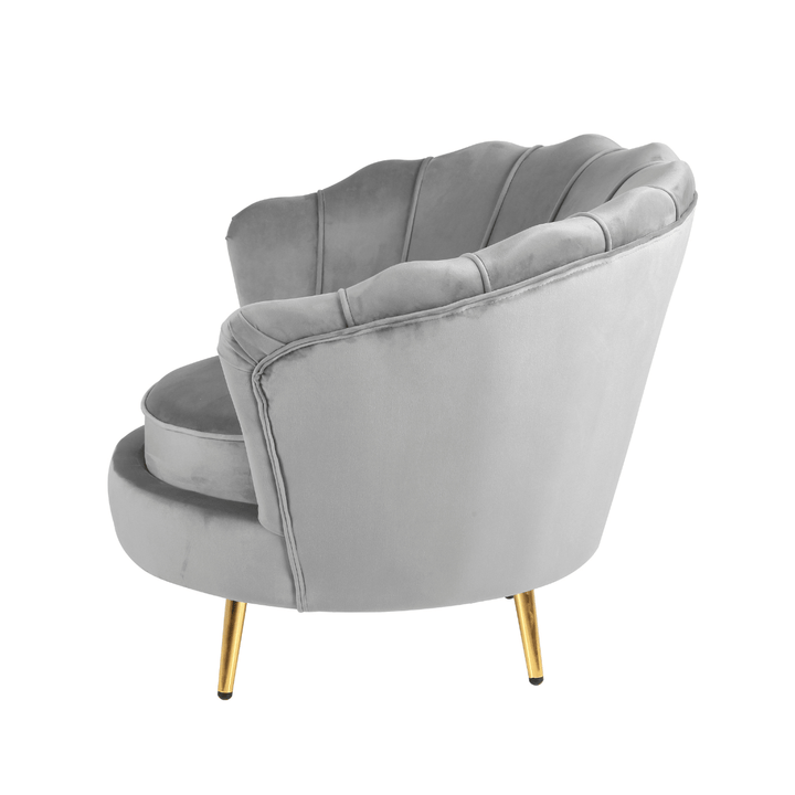 Rio Velvet Modern 1-Seater Sofa – Side View of Stylish and Comfortable Single Seating