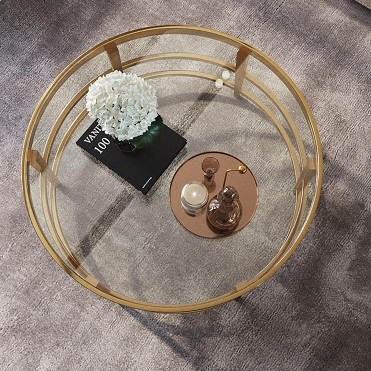 Top view of Rose luxury coffee table featuring elegant design in a stylish interior setting