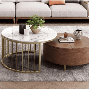 Aria Round Nested Coffee Table Elegant Interior