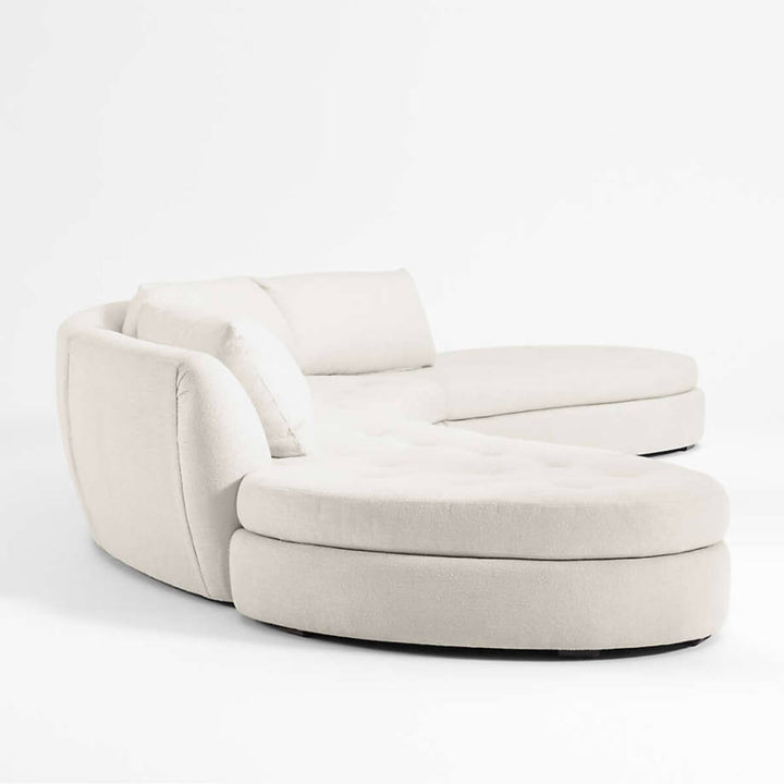 Side view of sinuous curved sofa in Australia – sleek modern design with smooth flowing lines and plush seating