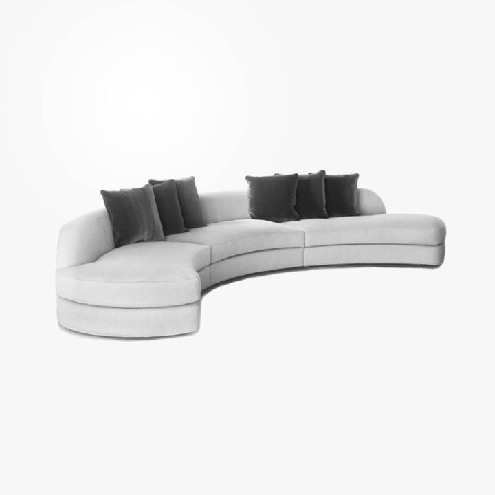 Side view of sinuous curved sofa in Australia – sleek modern design with smooth flowing lines
