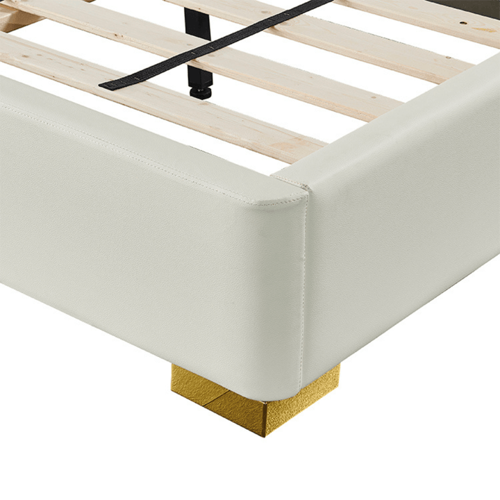 Sohana Faux Leather King Bed in Australia – Stand View Highlighting Bed Frame Design