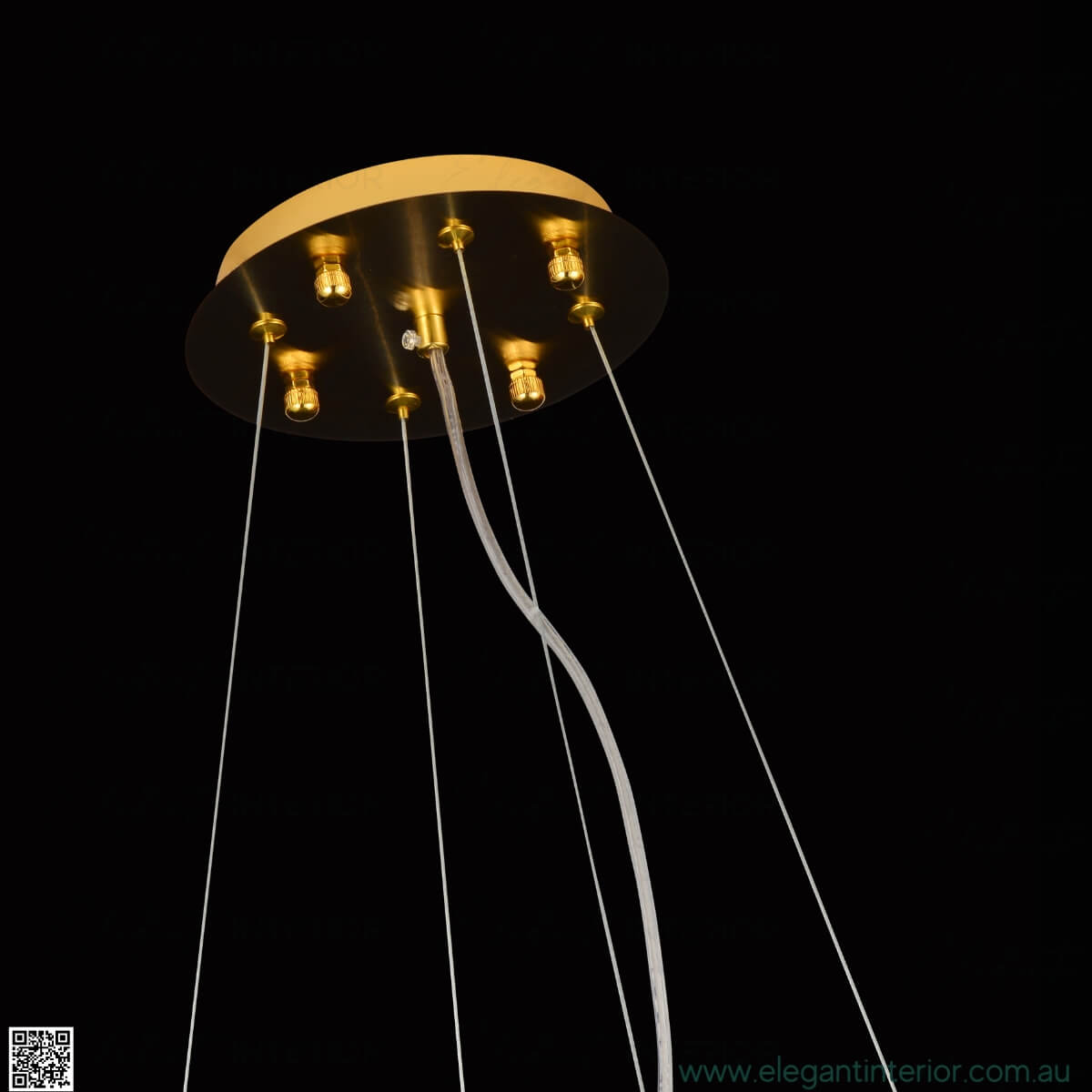 Detail view of Sophia luxury crystal chandelier, featuring sparkling crystals and fine detailing