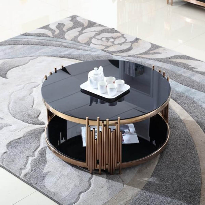 Sylvia Gold Coffee Table – Top View of Elegant Interior Furniture in Australia