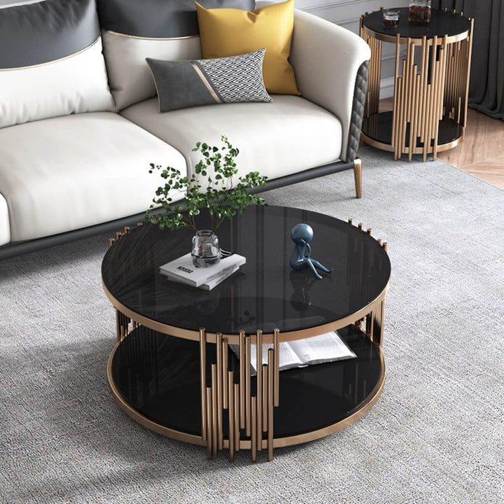 Sylvia Gold Coffee Table – Top View of Elegant Interior Furniture in Australia