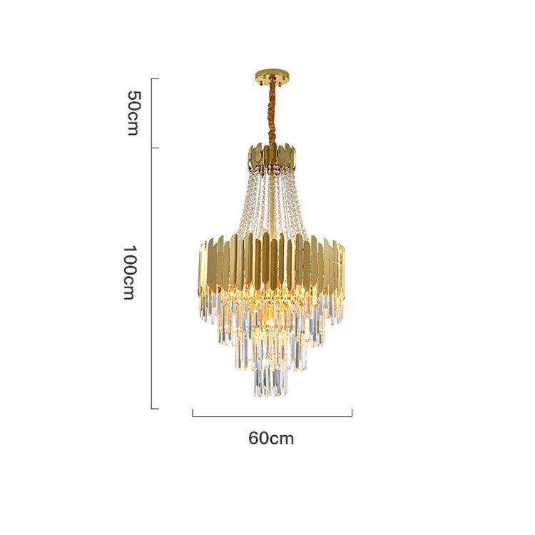 Dimension view of luxury pendant light in elegant Australian interior – detailed measurements showcasing sleek modern design