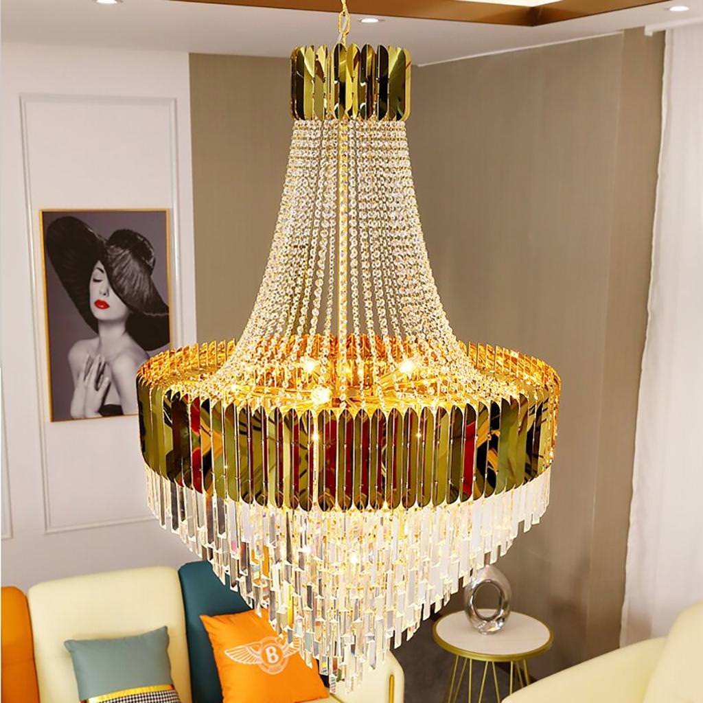 Front view of Tara chandelier in elegant Australian interior – luxurious lighting fixture with intricate design