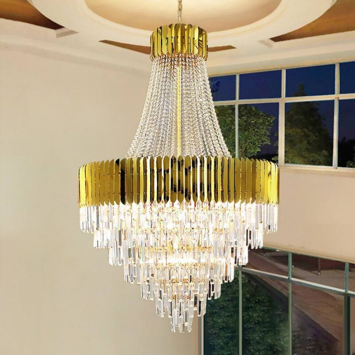 Front view of Tara chandelier in elegant Australian interior – sophisticated design with luxurious lighting