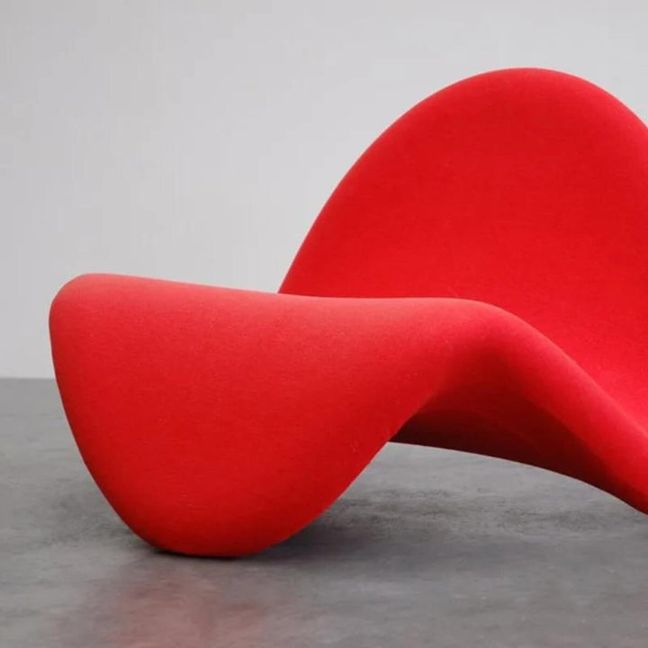 Detail view of Tongue lounge chair in Australia showcasing unique curves and modern design