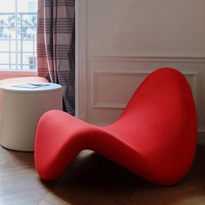 Front view of Tongue lounge chair in Australia showcasing modern design and comfortable seating