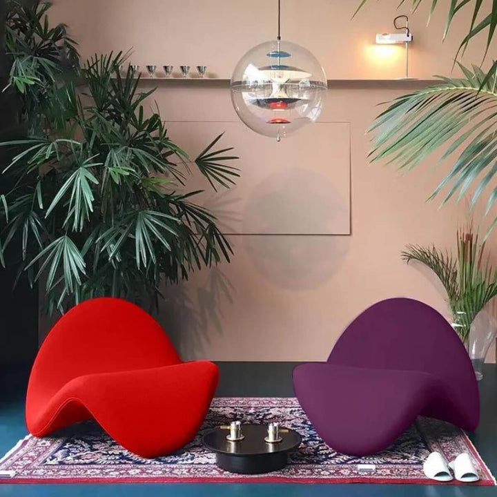 Tongue lounge chair in Australian living room showcasing bold modern style and cozy comfort