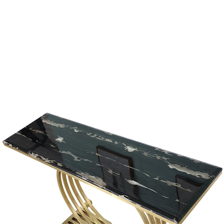 Rose luxury coffee table in living room – stylish glass top with gold base, enhancing modern elegant interior design
