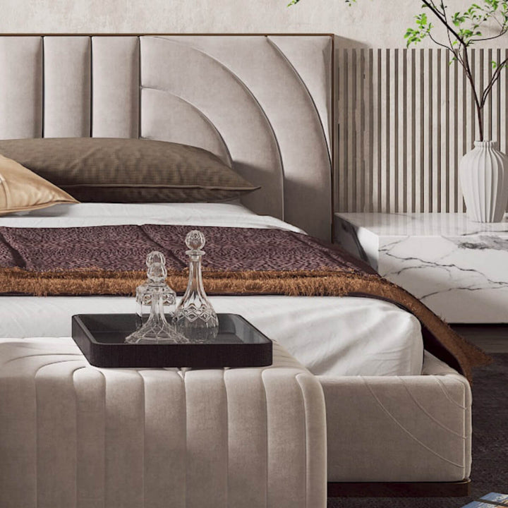 Valencia King Size Bed – Right Side View – Elegant Luxury Bedroom Furniture Design