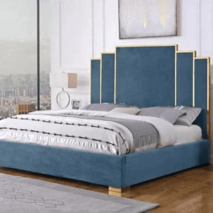 Velvet King Bed in Australia – Side View of Stylish and Comfortable Bedroom Furniture