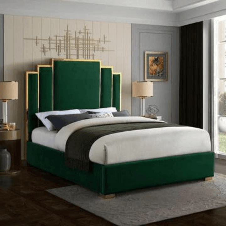 Velvet King Bed in Australia – Front View of Elegant and Comfortable Bedroom Furniture