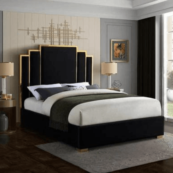 Velvet King Bed in Australia – Side View of Elegant and Comfortable Bedroom Furniture